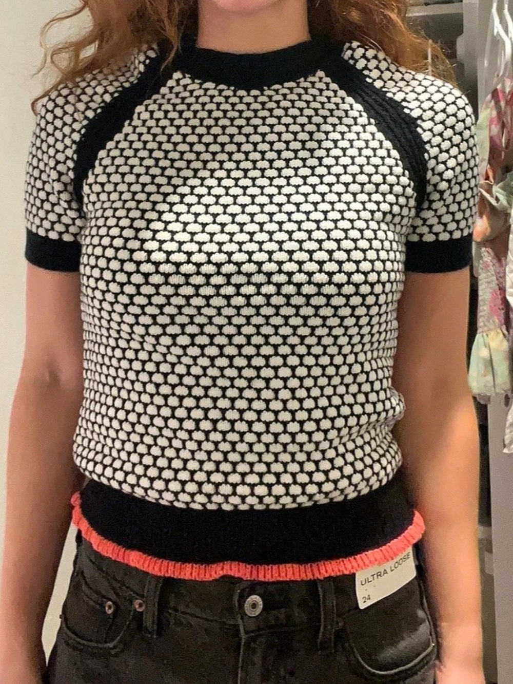 Anthropologie Knit Top/sweater in Black & White Size XS
